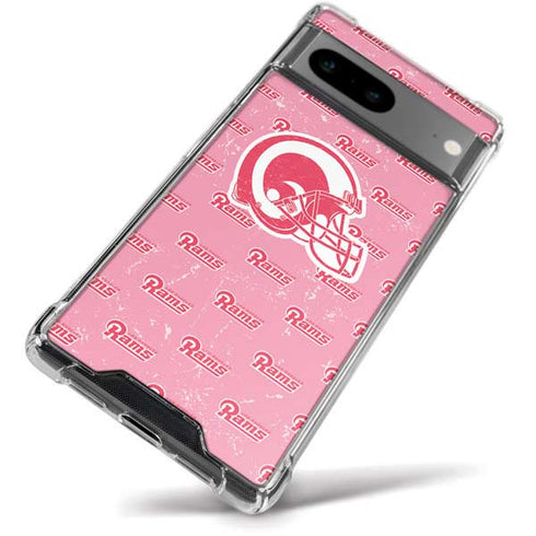 NFL Los Angeles Rams Pink Logo Blast Google Pixel 8a Clear Case
